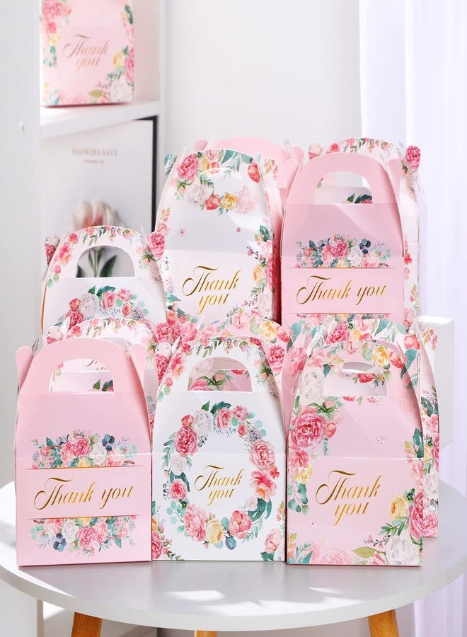 مارسبارك علب هدايا مزينة بالزهور، مقاس 6 × 3.5 × 3.5 بوصة، علبة هدايا من الورق المقوى مزينة بالزهور باللونين الأبيض والوردي، مثالية لحفلات الشاي، وعلب الحلوى والبسكويت، وحفلات الزفاف وأعياد الميلاد (48 قطعة). - Image 5